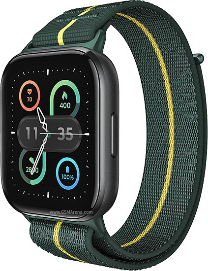 Motorola Moto Watch Fit square smartwatch with green band